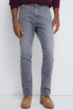 Jeans gris medio lavado slim fit