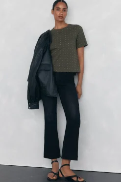 Jeans push up flare cropped