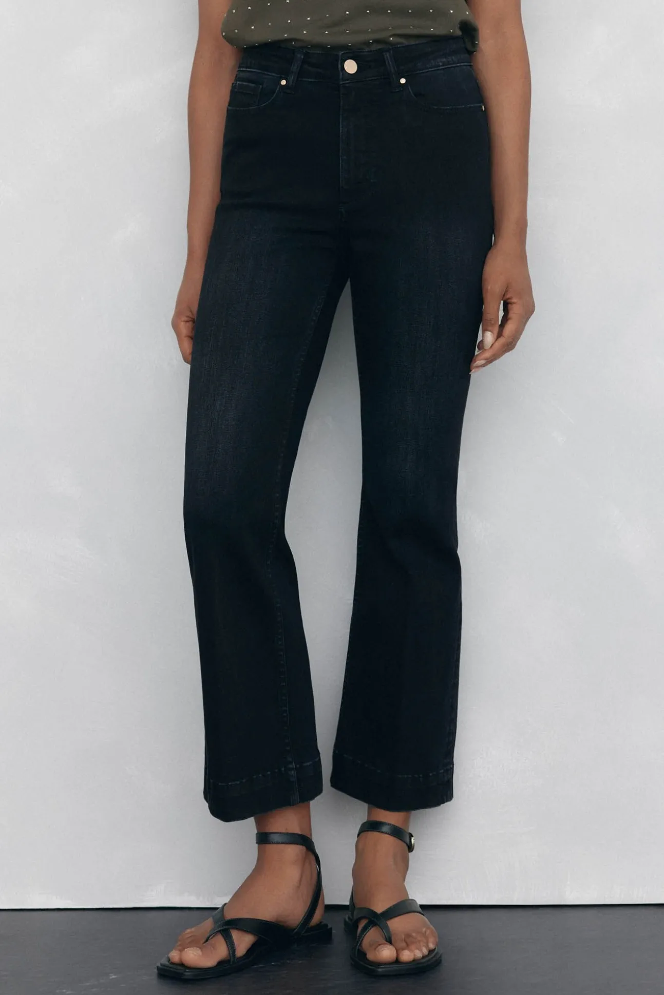 Jeans push up flare cropped