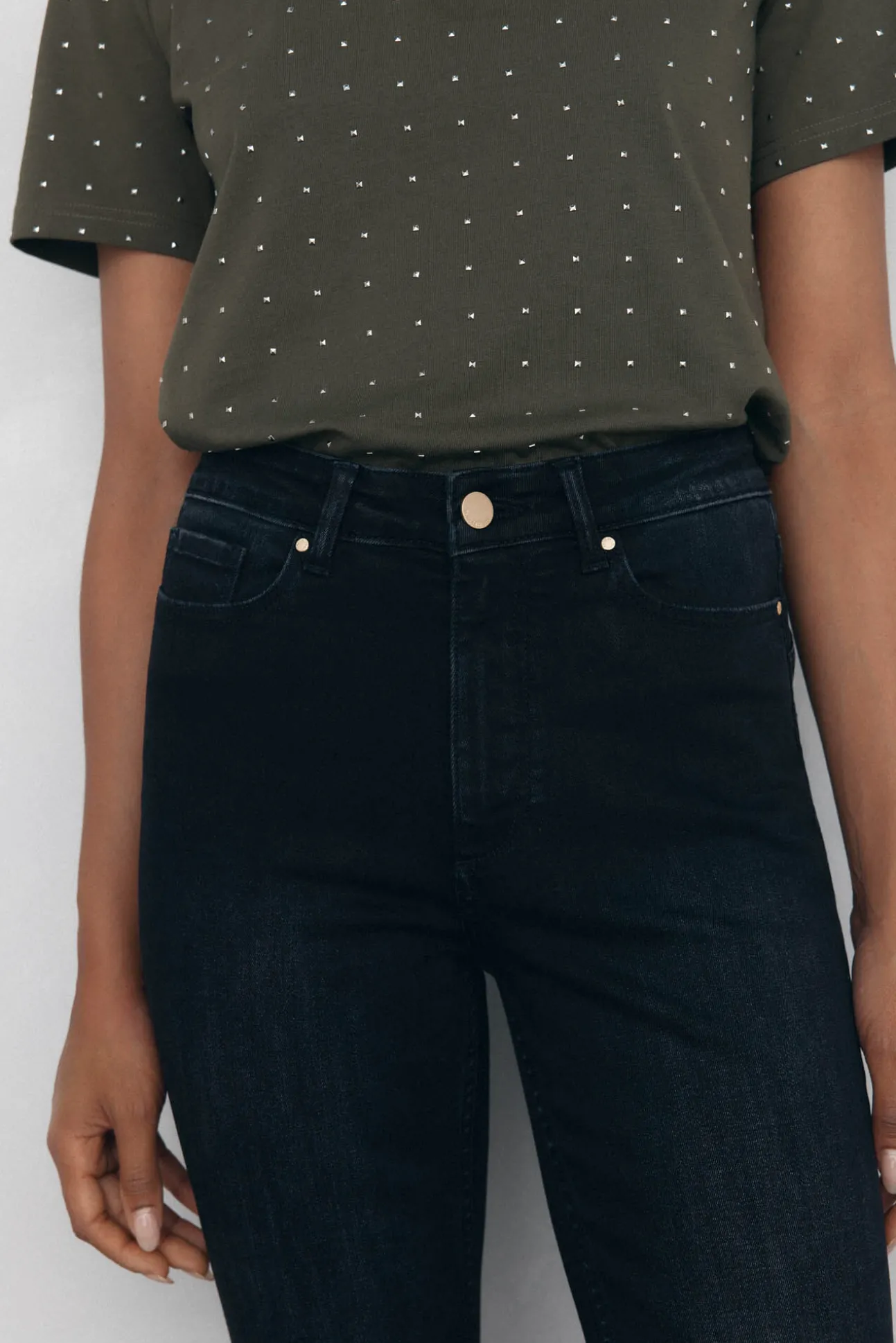 Jeans push up flare cropped