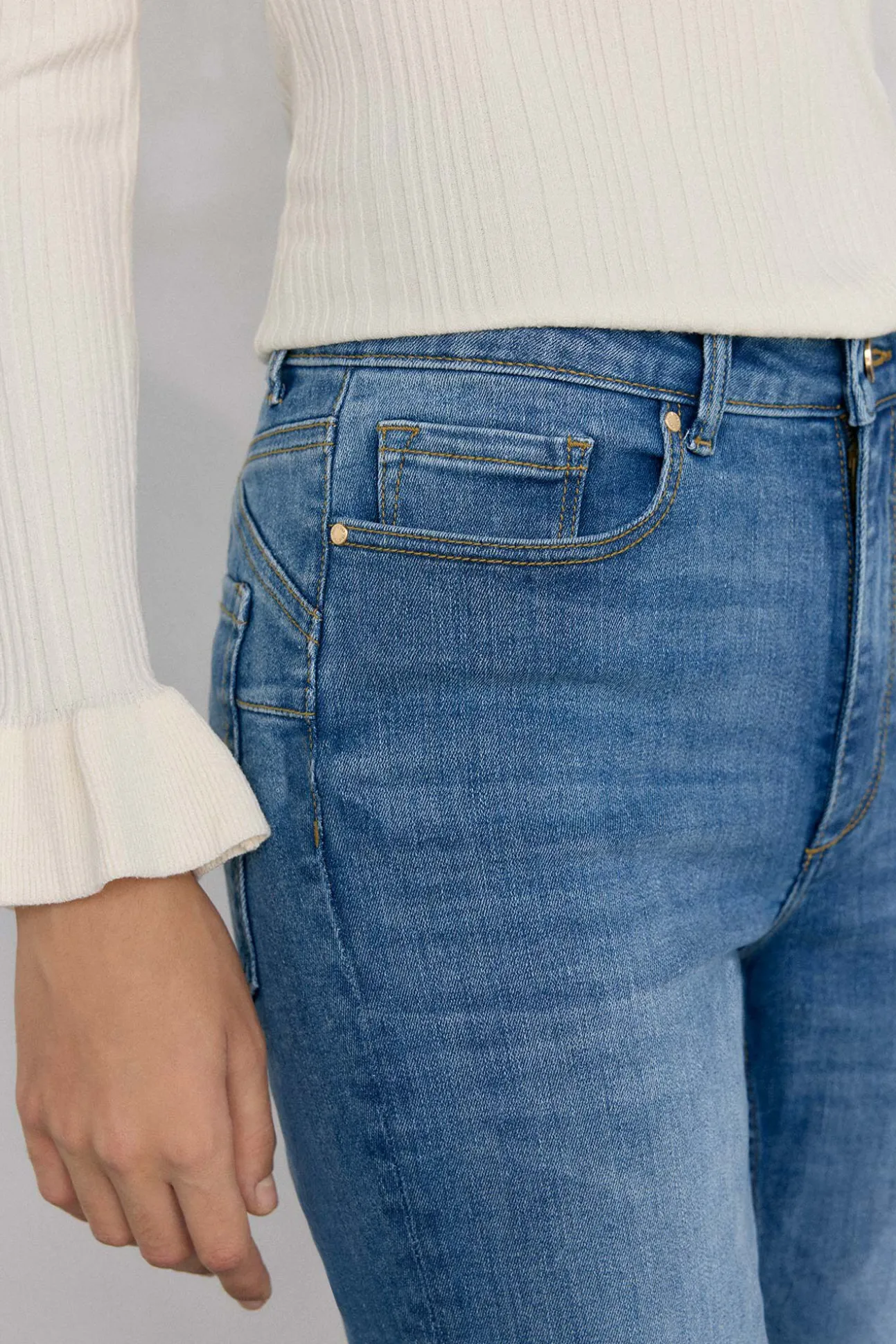 Jeans push up flare cropped