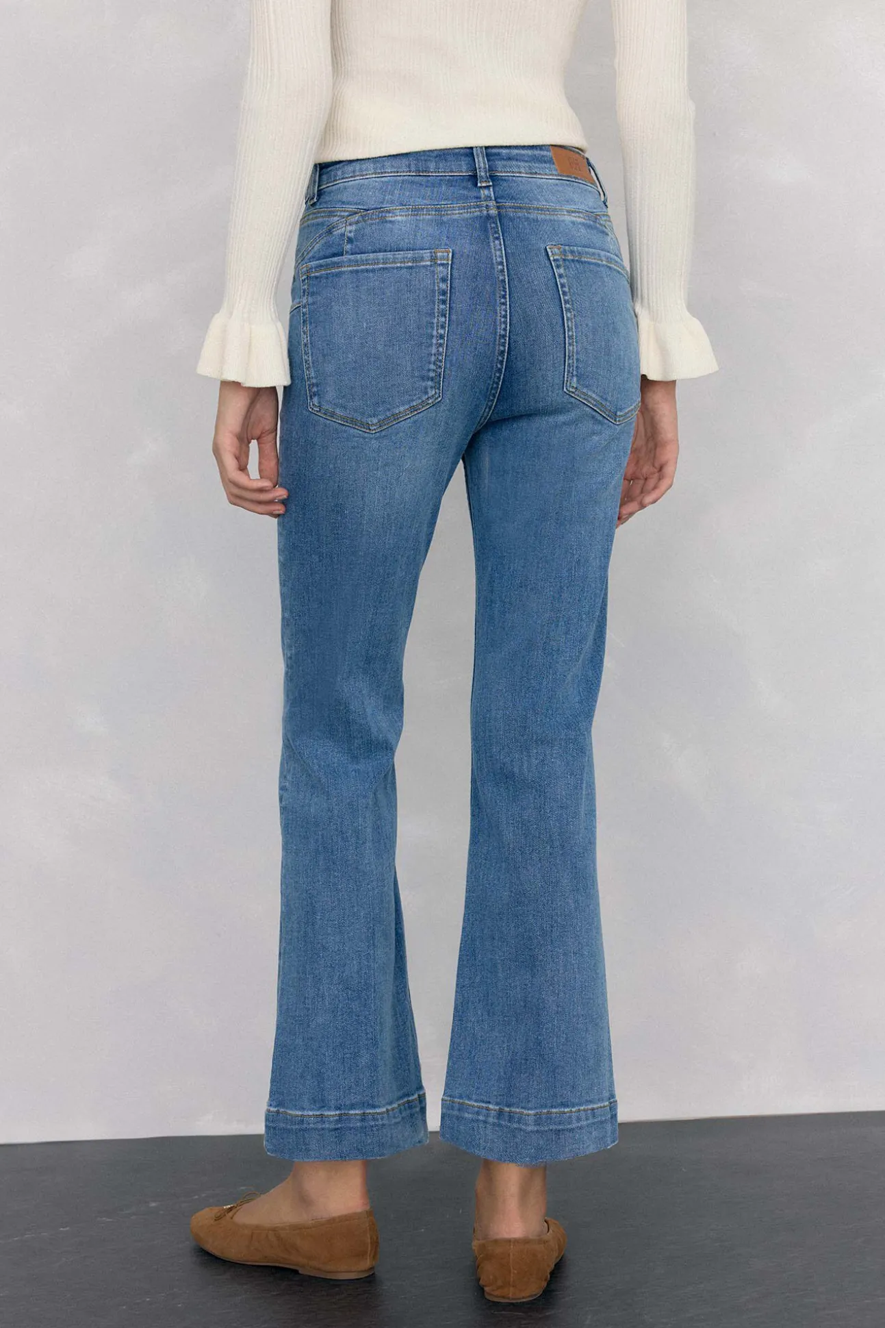 Jeans push up flare cropped
