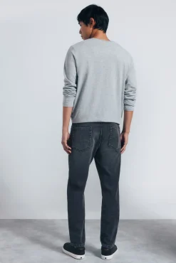 Jeans skinny gris oscuro lavado