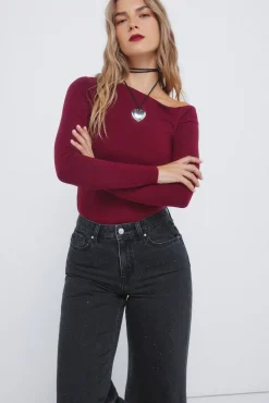 Jeans wide cristales brillantes