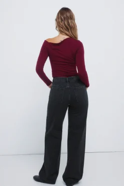 Jeans wide cristales brillantes