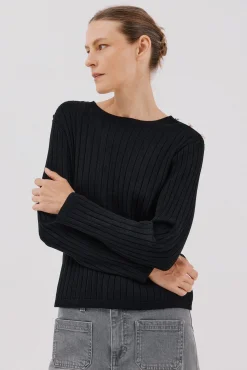 Jersey acanalado botones