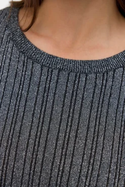 Jersey acanalado lúrex talla grande