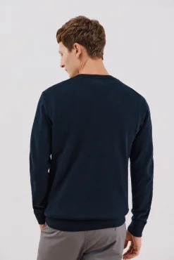 Jersey algodón cashmere cuello pico