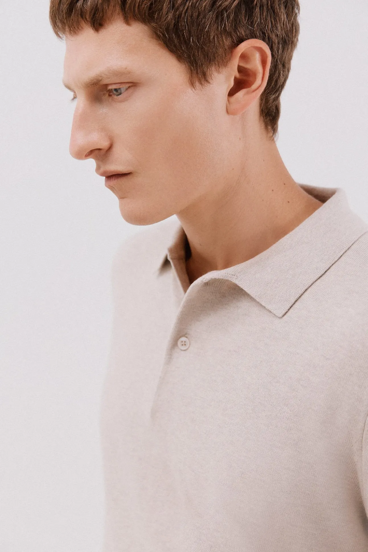 Jersey algodón cashmere cuello polo