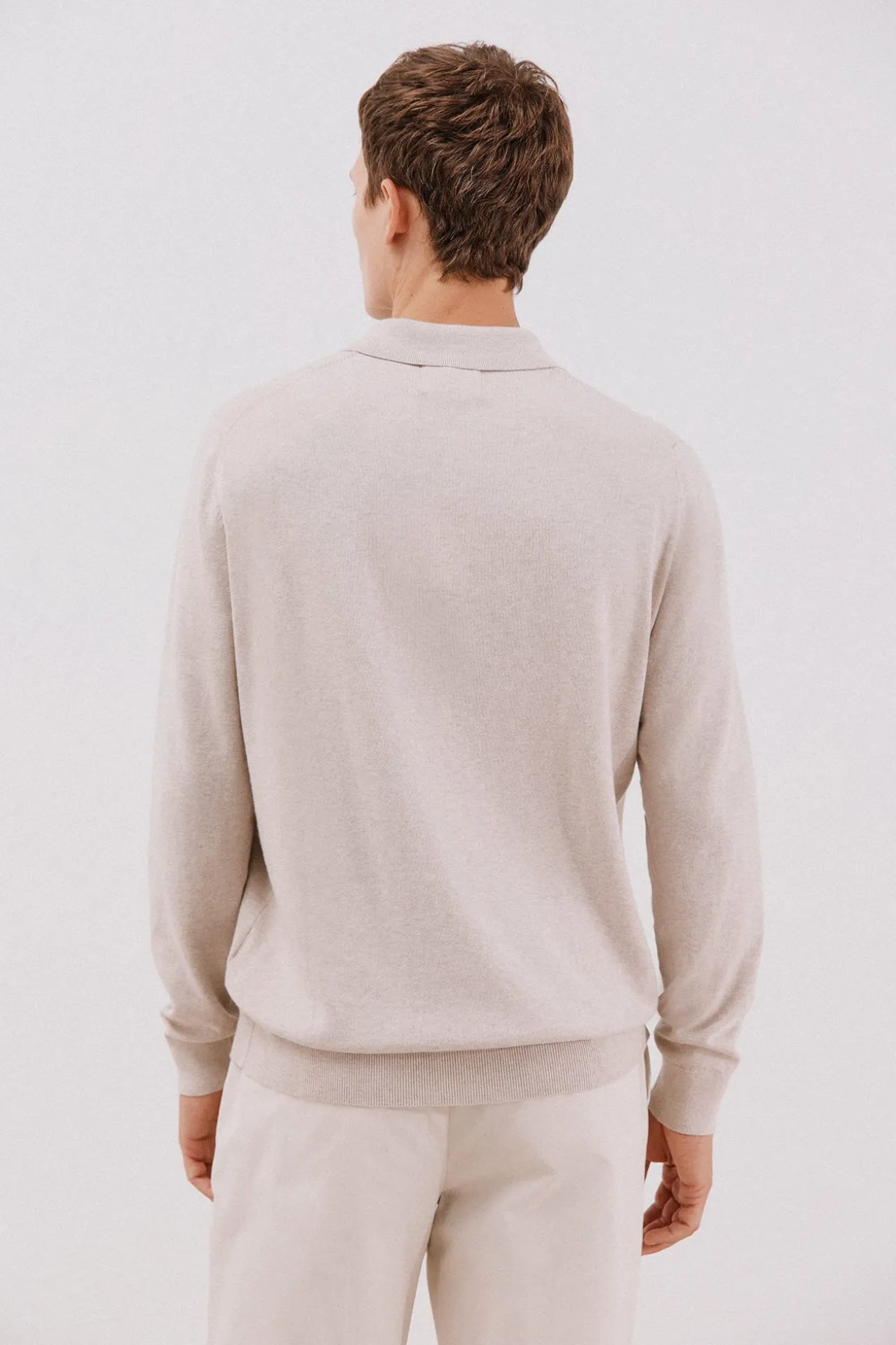 Jersey algodón cashmere cuello polo