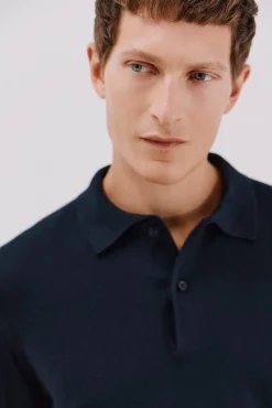 Jersey algodón cashmere cuello polo