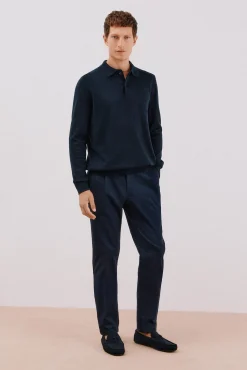 Jersey algodón cashmere cuello polo