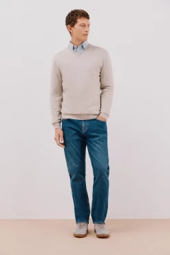 Jersey algodón cashmere cuello pico