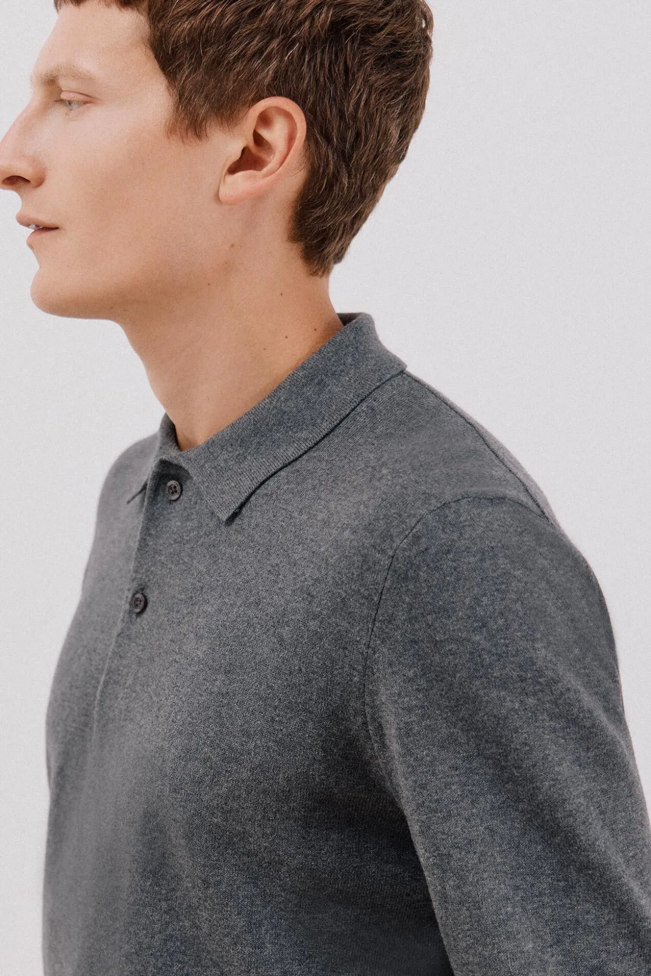 Jersey algodón cashmere cuello polo