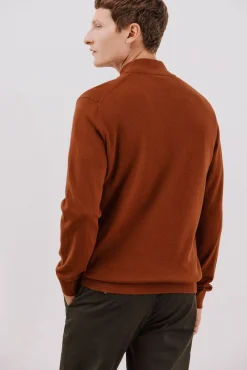 Jersey algodón cashmere cuello alto botones