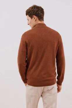 Jersey algodón cashmere cuello alto botones