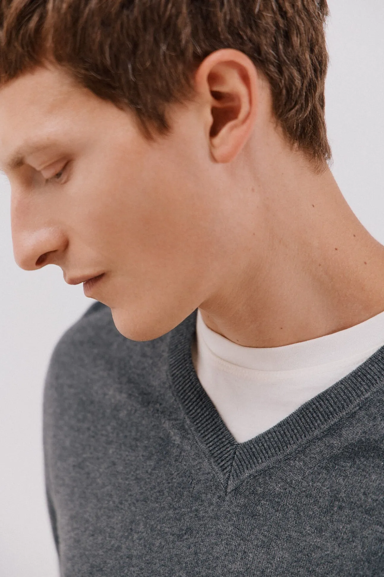 Jersey algodón cashmere cuello pico