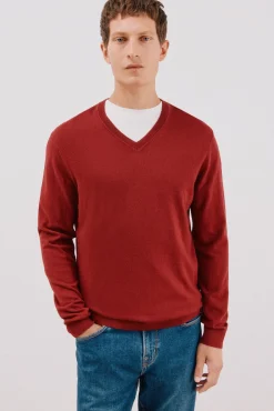 Jersey algodón cashmere cuello pico