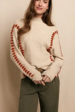 Jersey bordado contraste