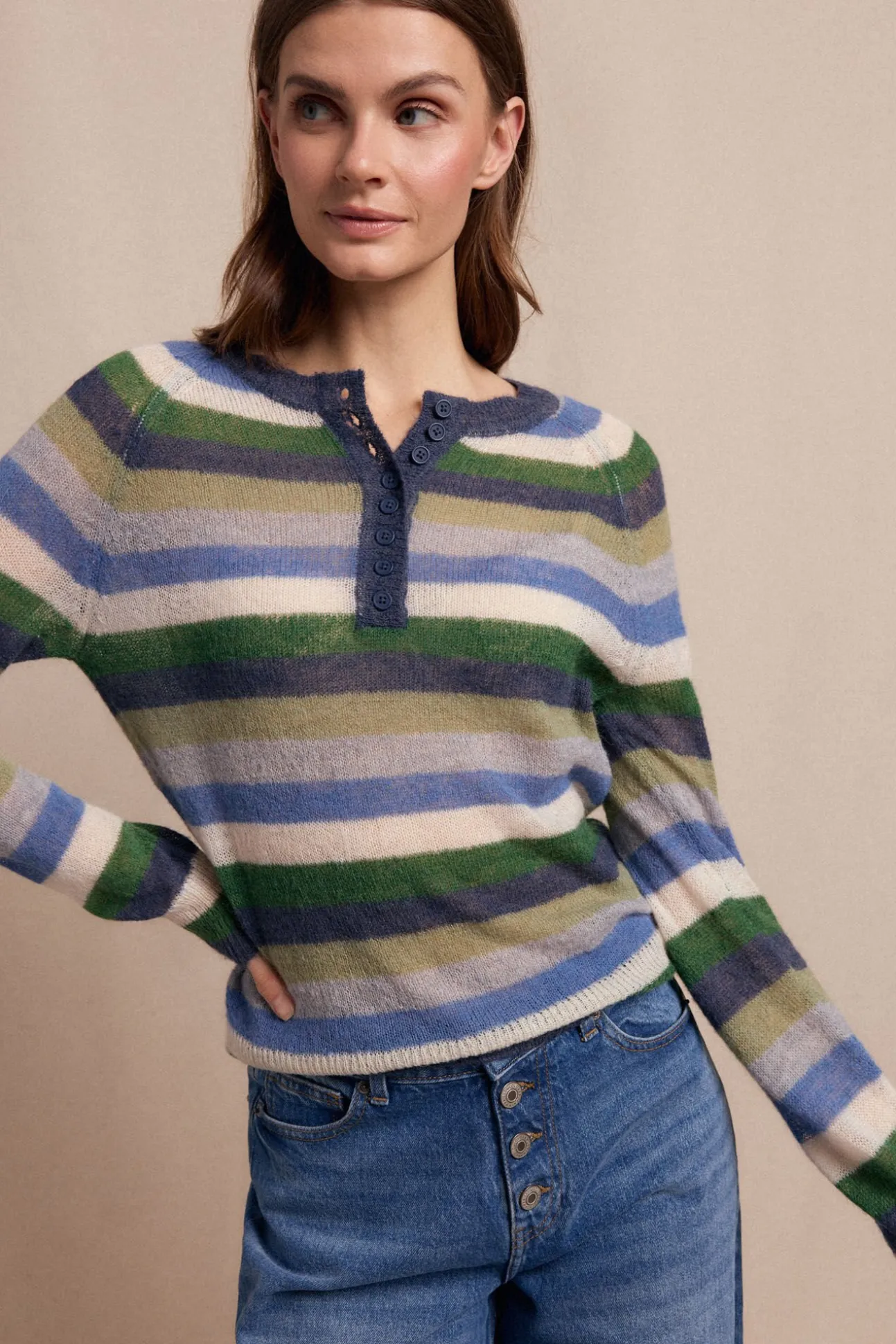 Jersey botones rayas