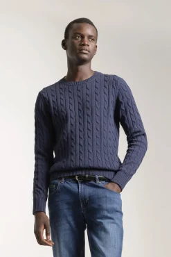 Jersey cable knit algodón
