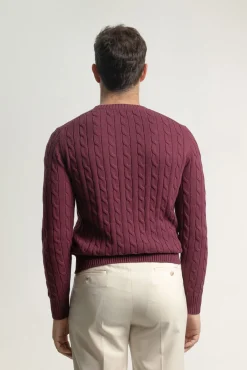 Jersey cable knit algodón