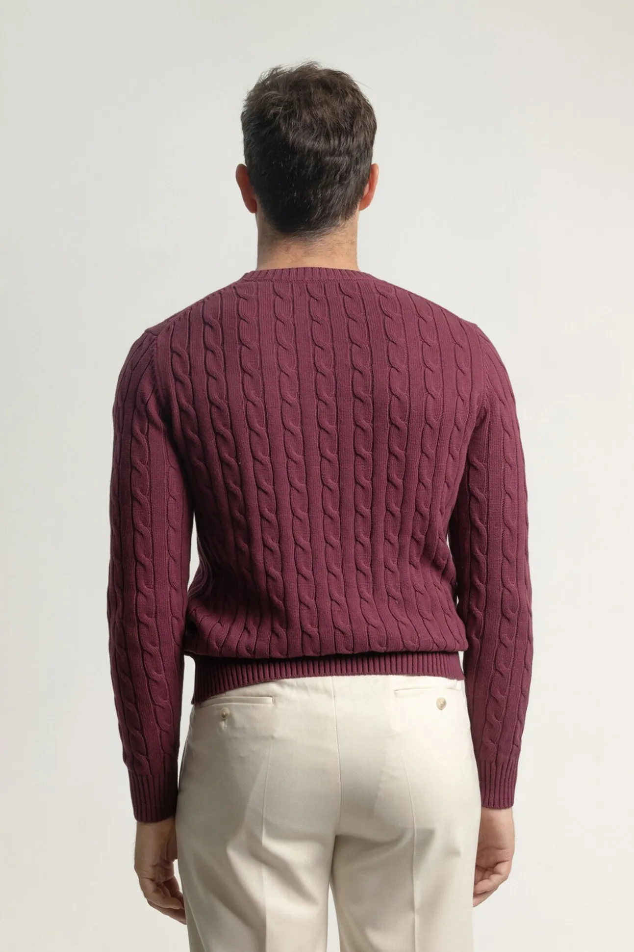 Jersey cable knit algodón