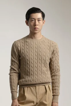 Jersey cable knit algodón