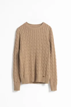 Jersey cable knit algodón
