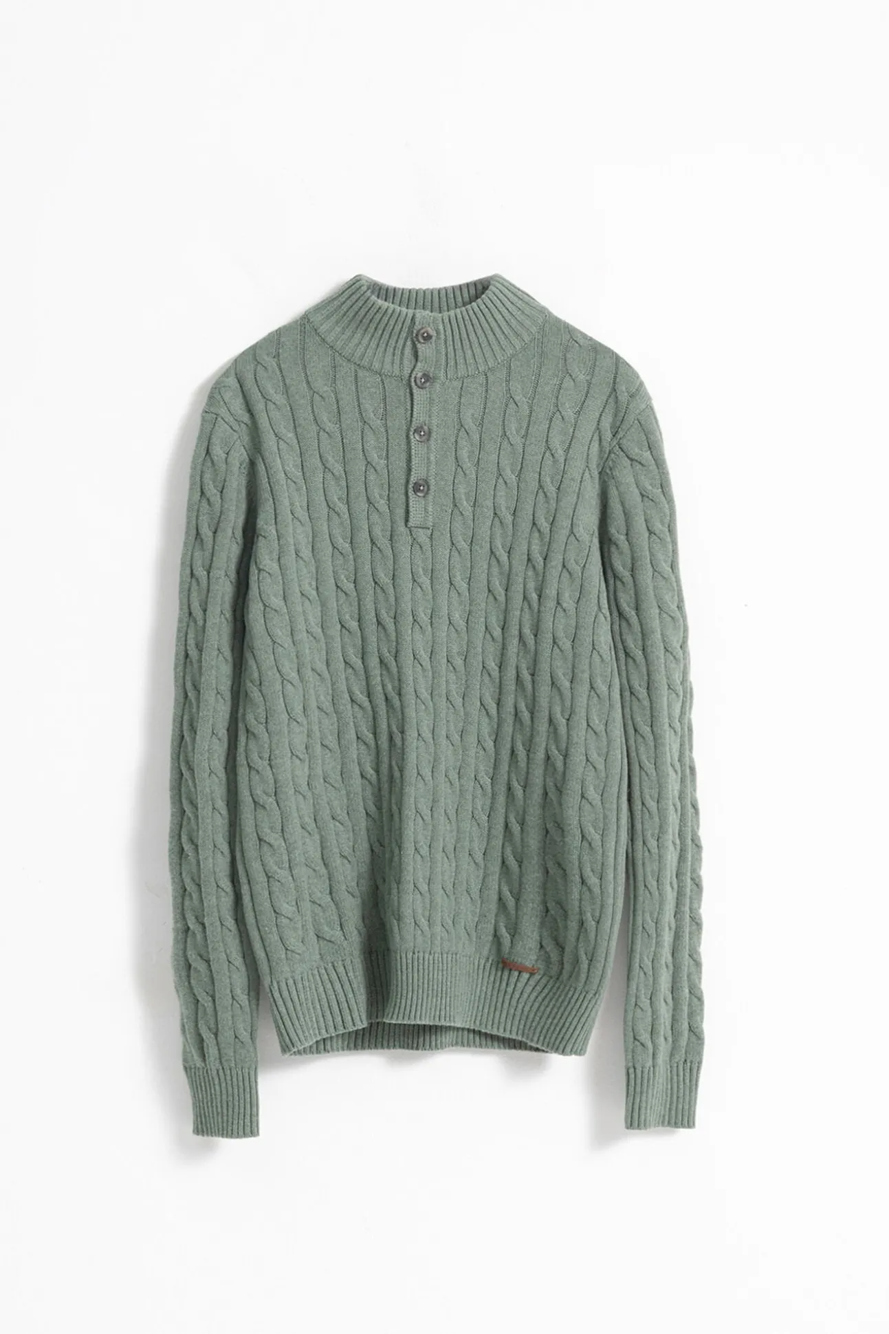 Jersey cable knit botones algodón