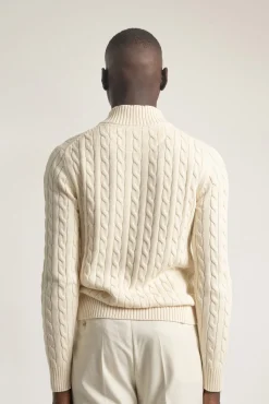 Jersey cable knit cuello mock