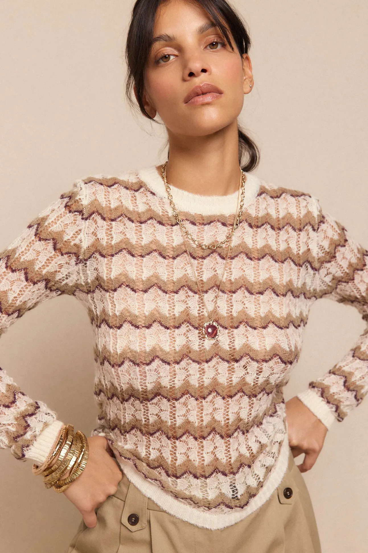 Jersey calado multicolor