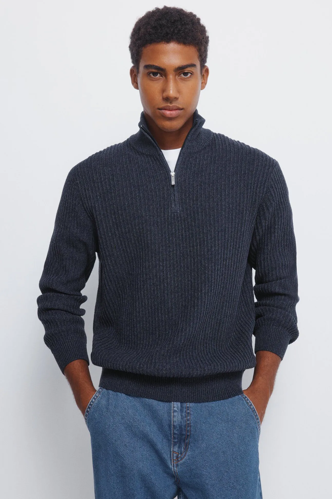 Jersey canalé cremallera