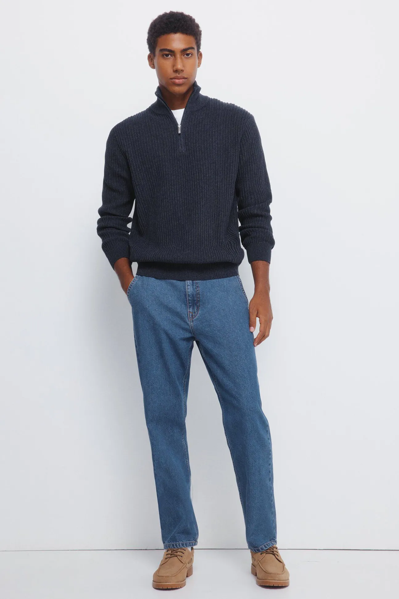 Jersey canalé cremallera