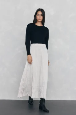 Jersey canalé manga abullonada