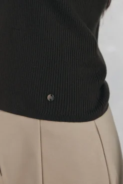 Jersey canalé manga abullonada