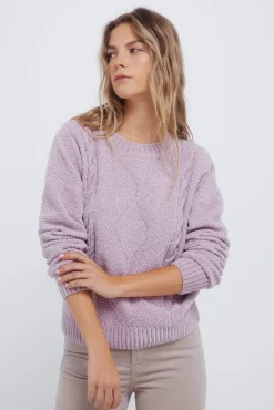 Jersey chenilla cable knit