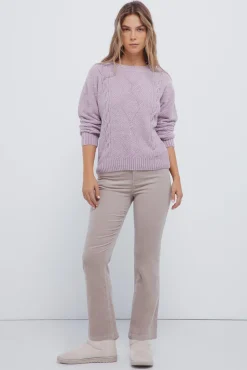 Jersey chenilla cable knit
