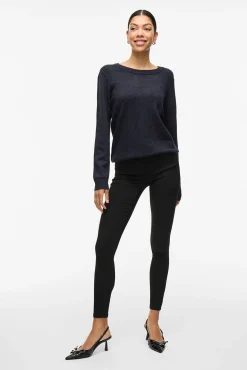 Jersey con cuello redondo de viscosa