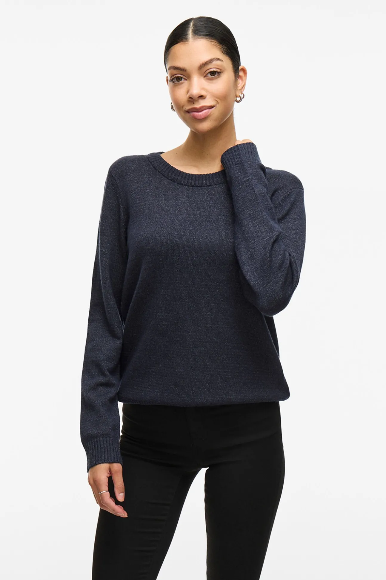 Jersey con cuello redondo de viscosa