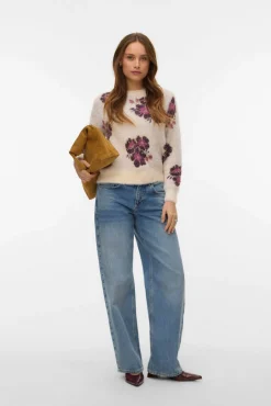 Jersey con estampado en relieve de manga larga