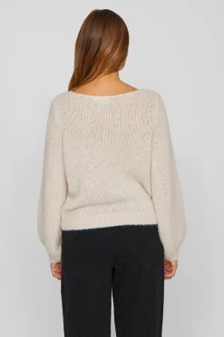 Jersey con flores de punto con lana