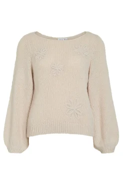 Jersey con flores de punto con lana