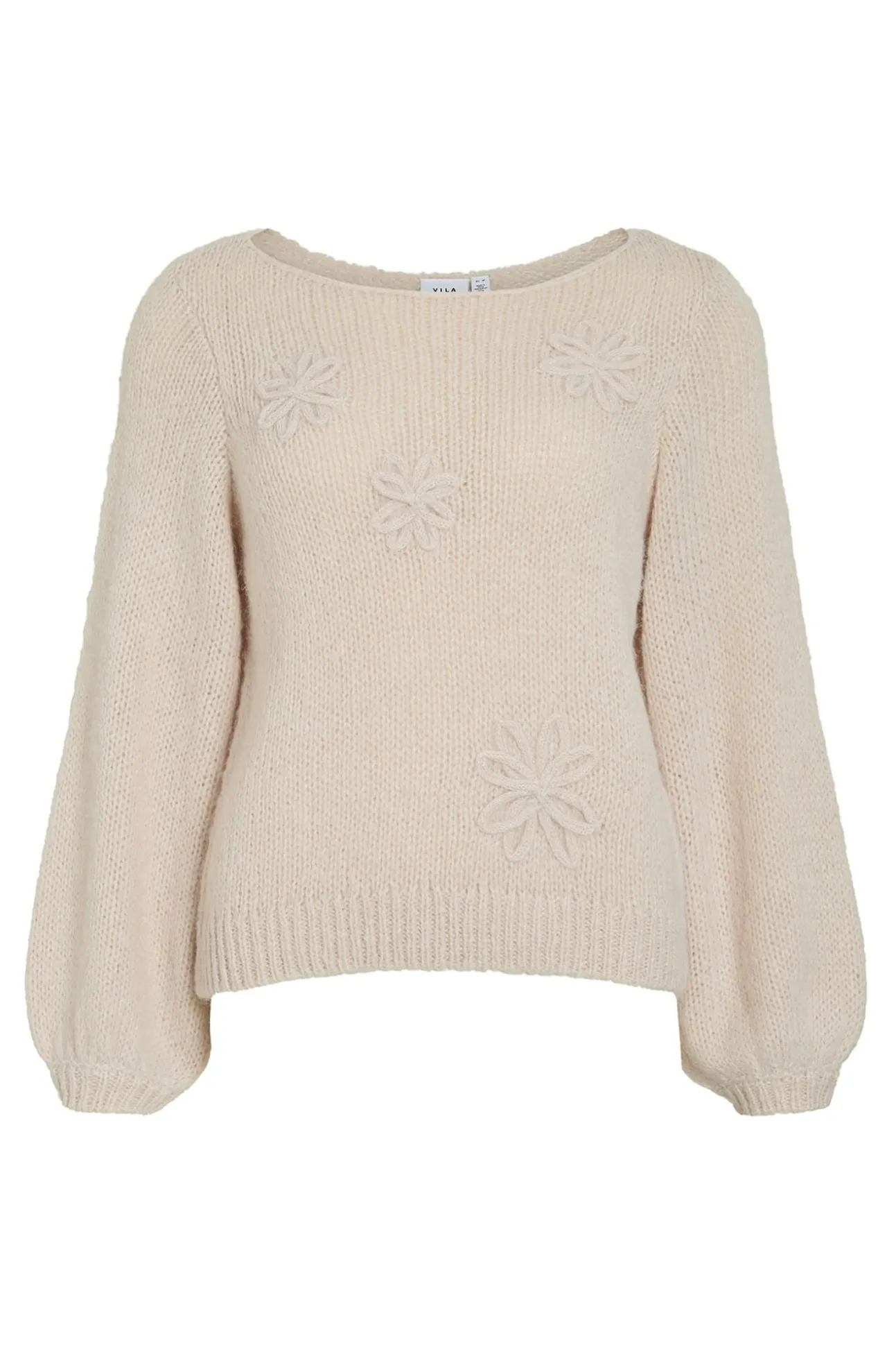 Jersey con flores de punto con lana