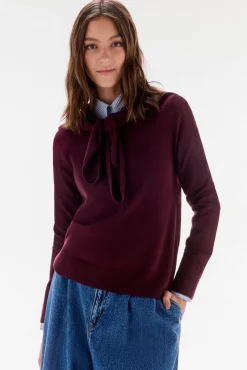 Jersey con fular 100% lana