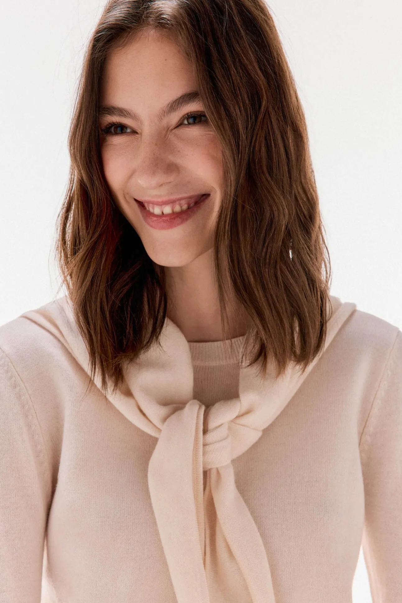 Jersey con fular 100% lana