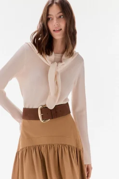 Jersey con fular 100% lana