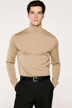 Jersey cuello alto 100% lana merino