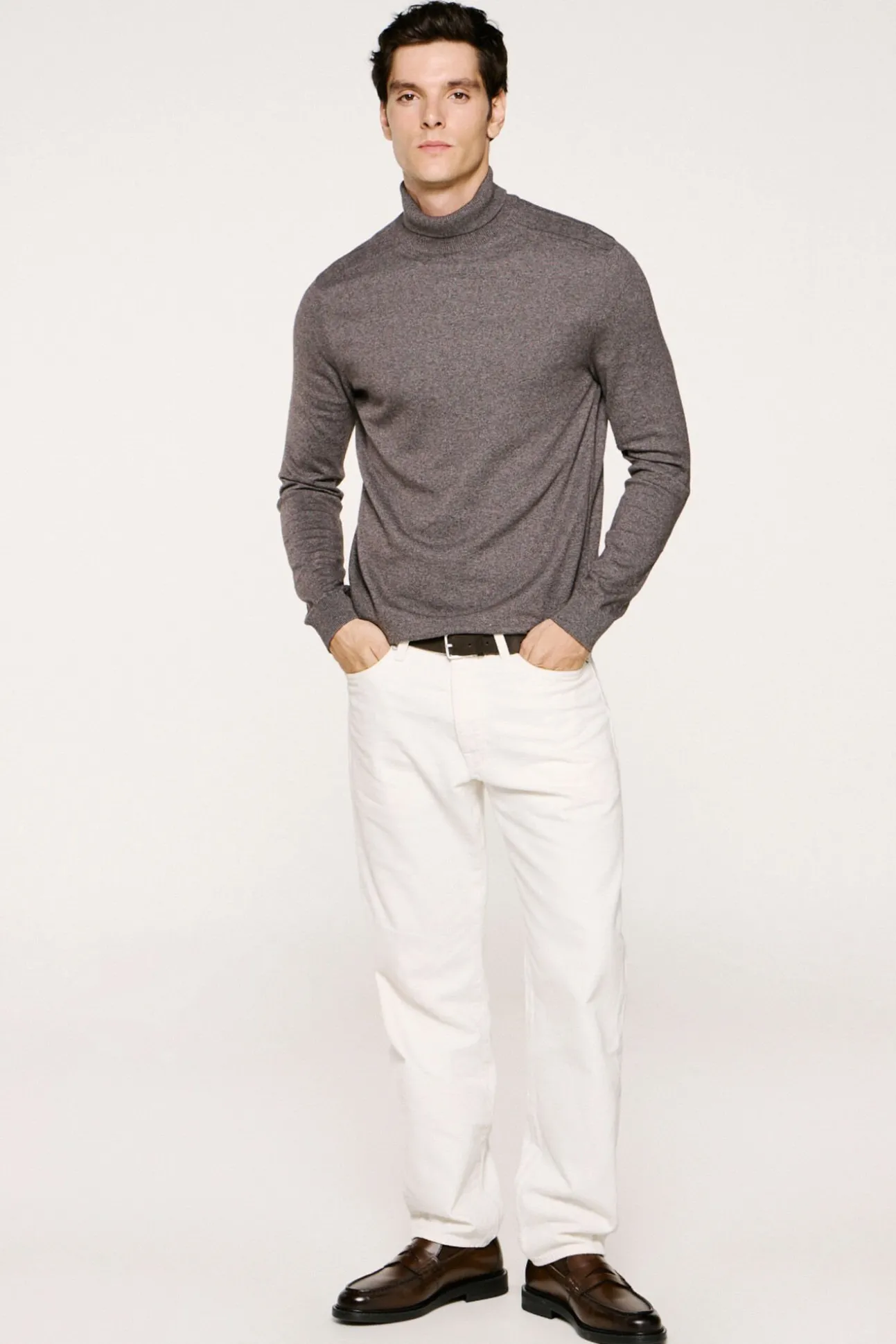 Jersey cuello alto algodón orgánico