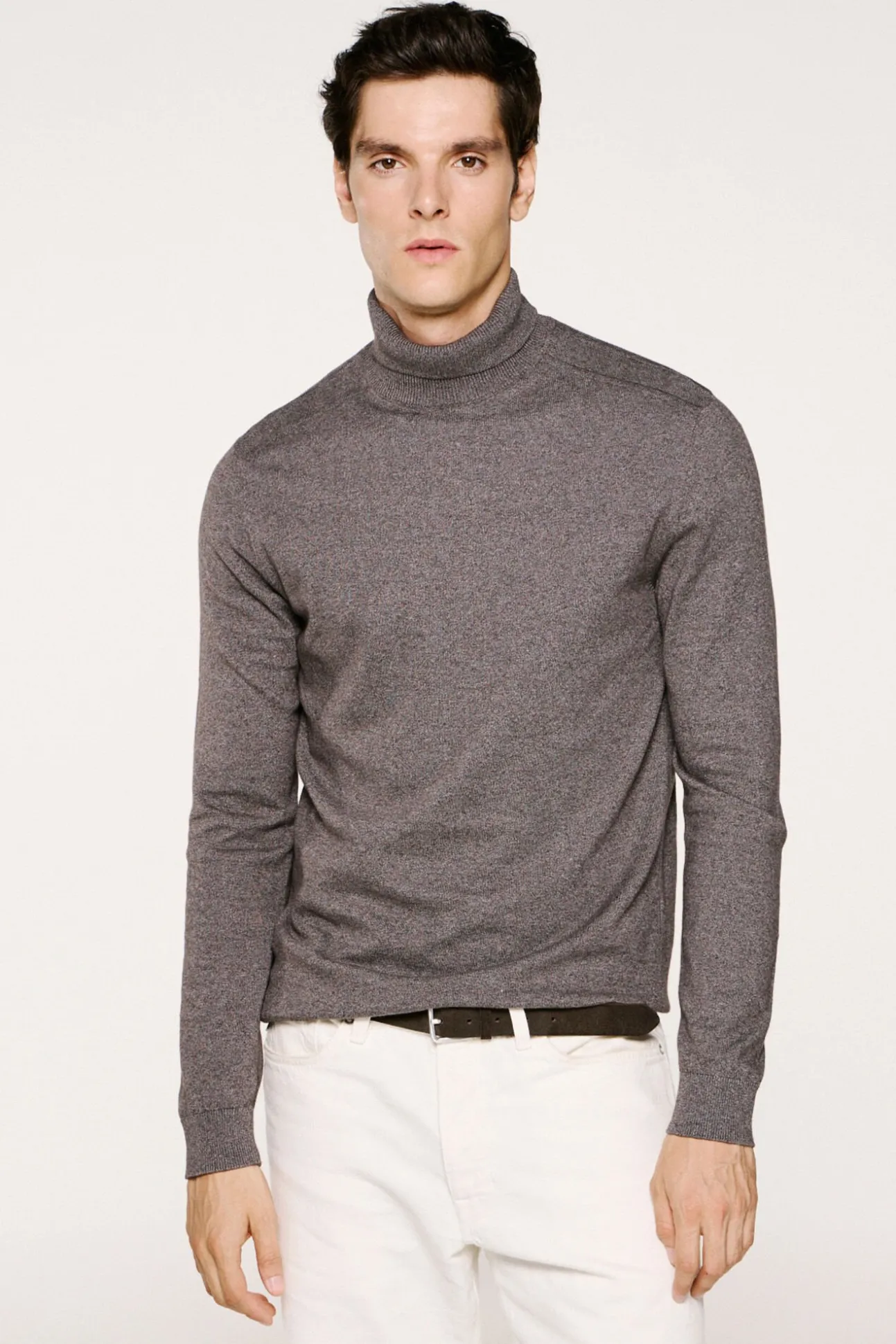 Jersey cuello alto algodón orgánico